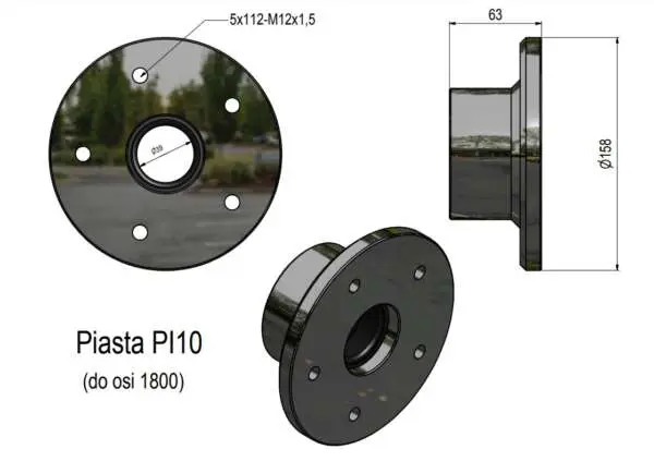 Piasta 5x112 1800kg - obrazek 3